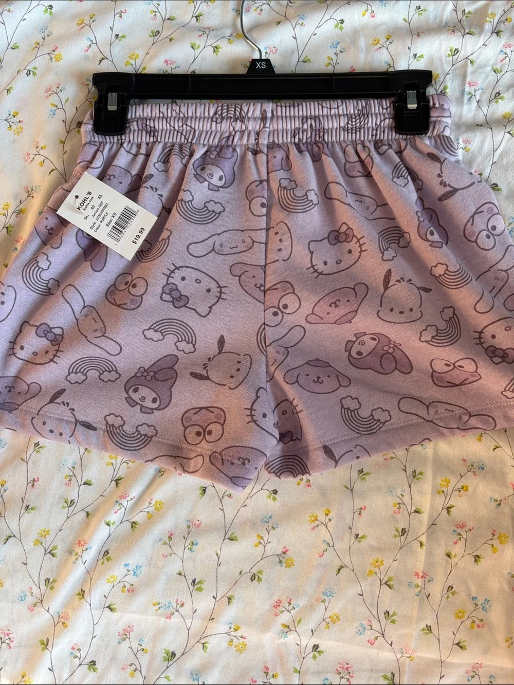 Lavender Graphic Hello Kitty and Friends Print Women’s Shorts - XS. NWT